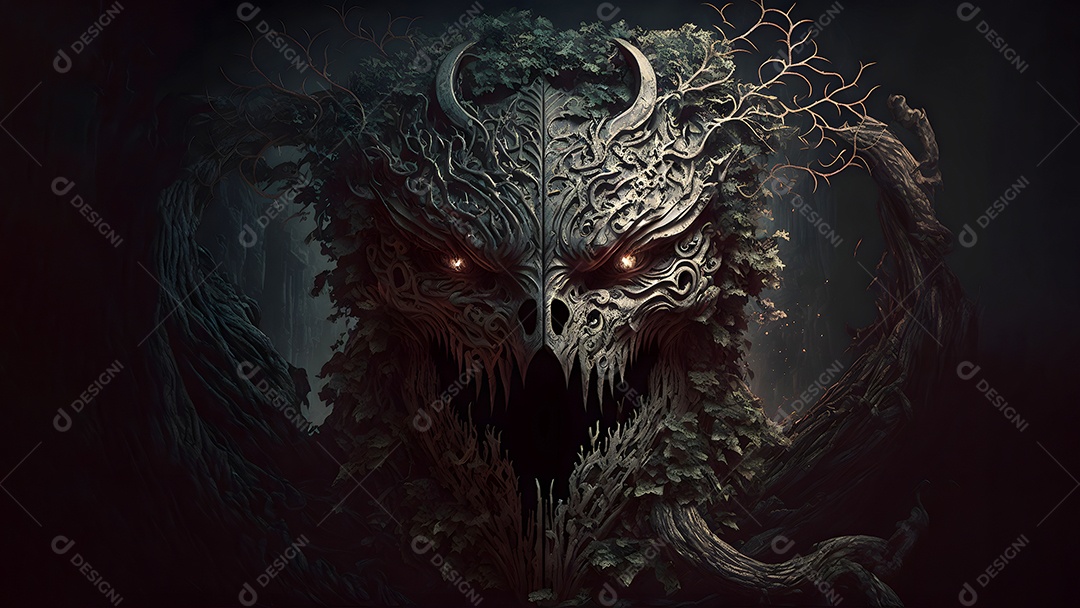 Uma fera demoníaca de pesadelo coberta de espinhos afiados,