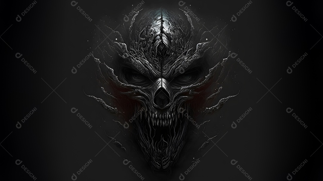 Uma fera demoníaca de pesadelo coberta de espinhos afiados,