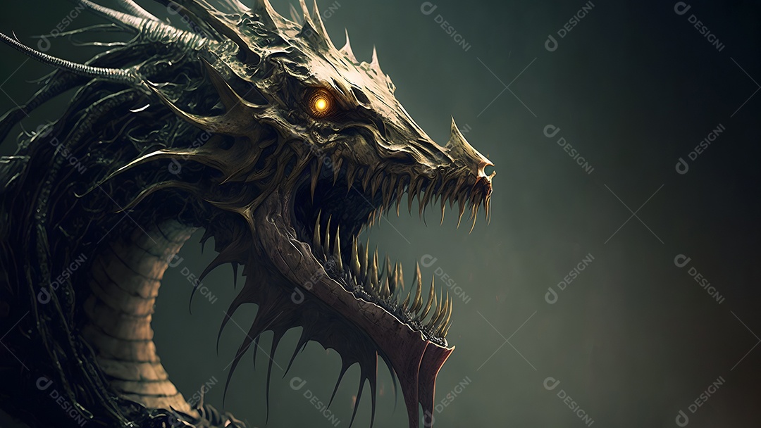 Uma fera demoníaca de pesadelo coberta de espinhos afiados,