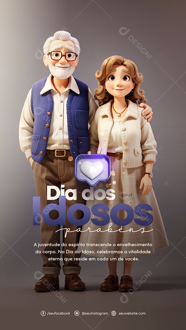 Story Dia dos Idoso 01 de Outubro Social Media PSD Editável