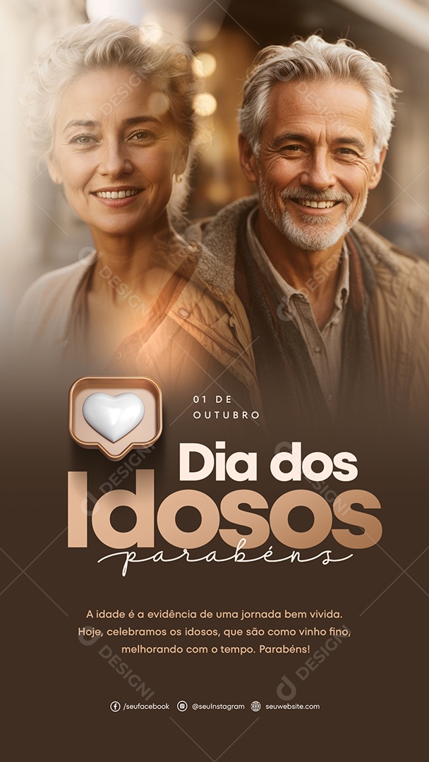 Story Dia dos Idoso Parabéns Social Media PSD Editável
