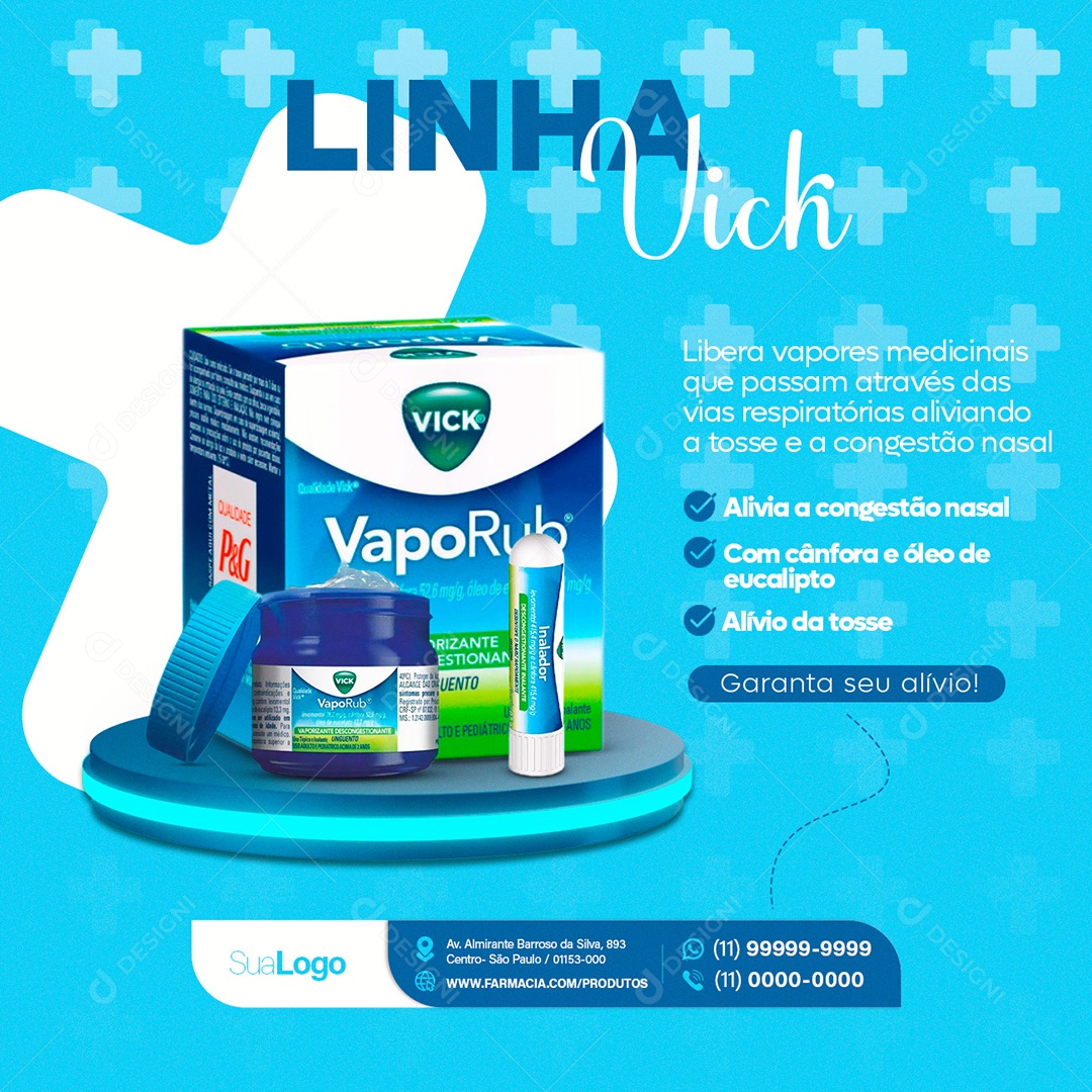 Social Media Linha Vick Farmácia PSD Editável