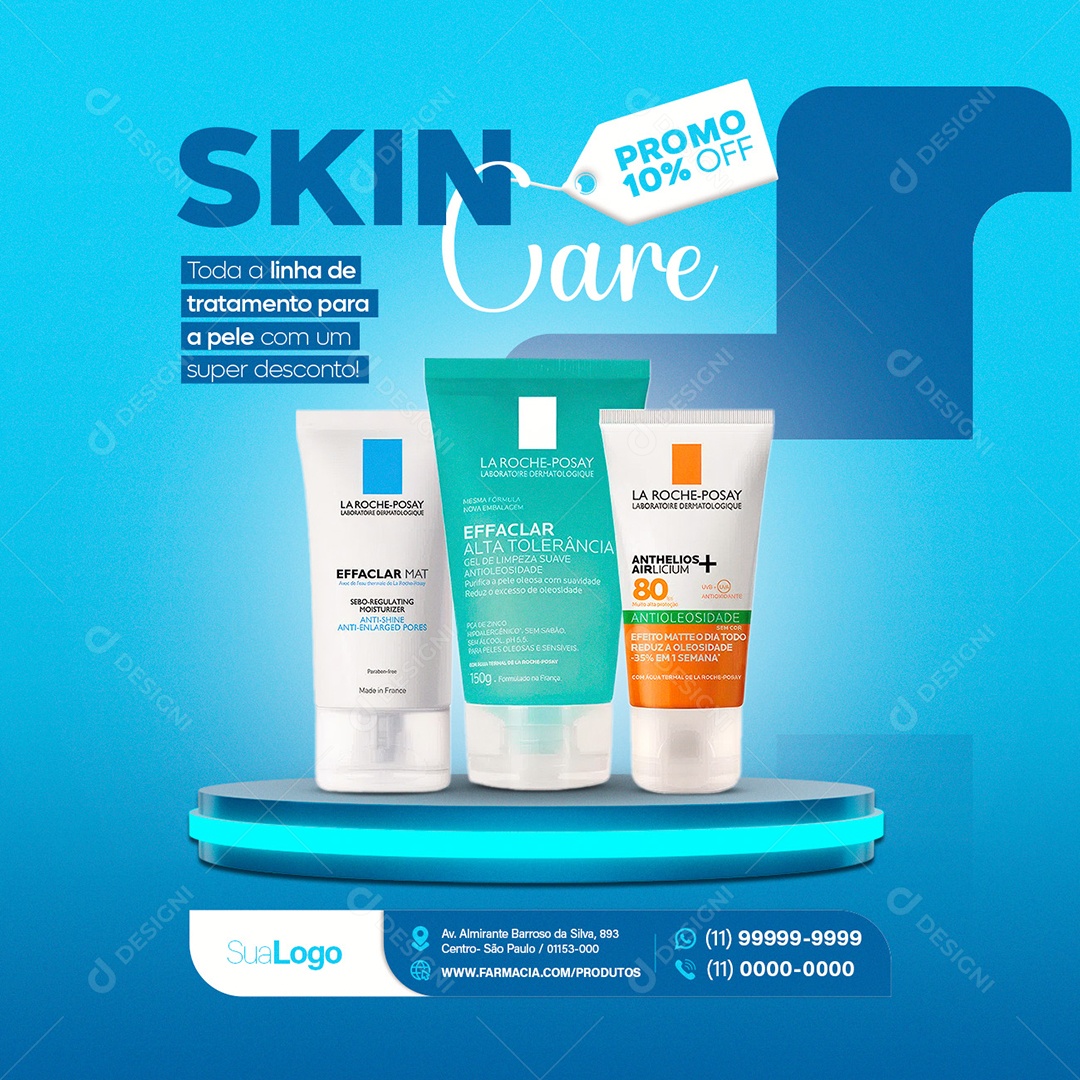 Skin Care Tratamento Para Pele Farmácia Social Media PSD Editável