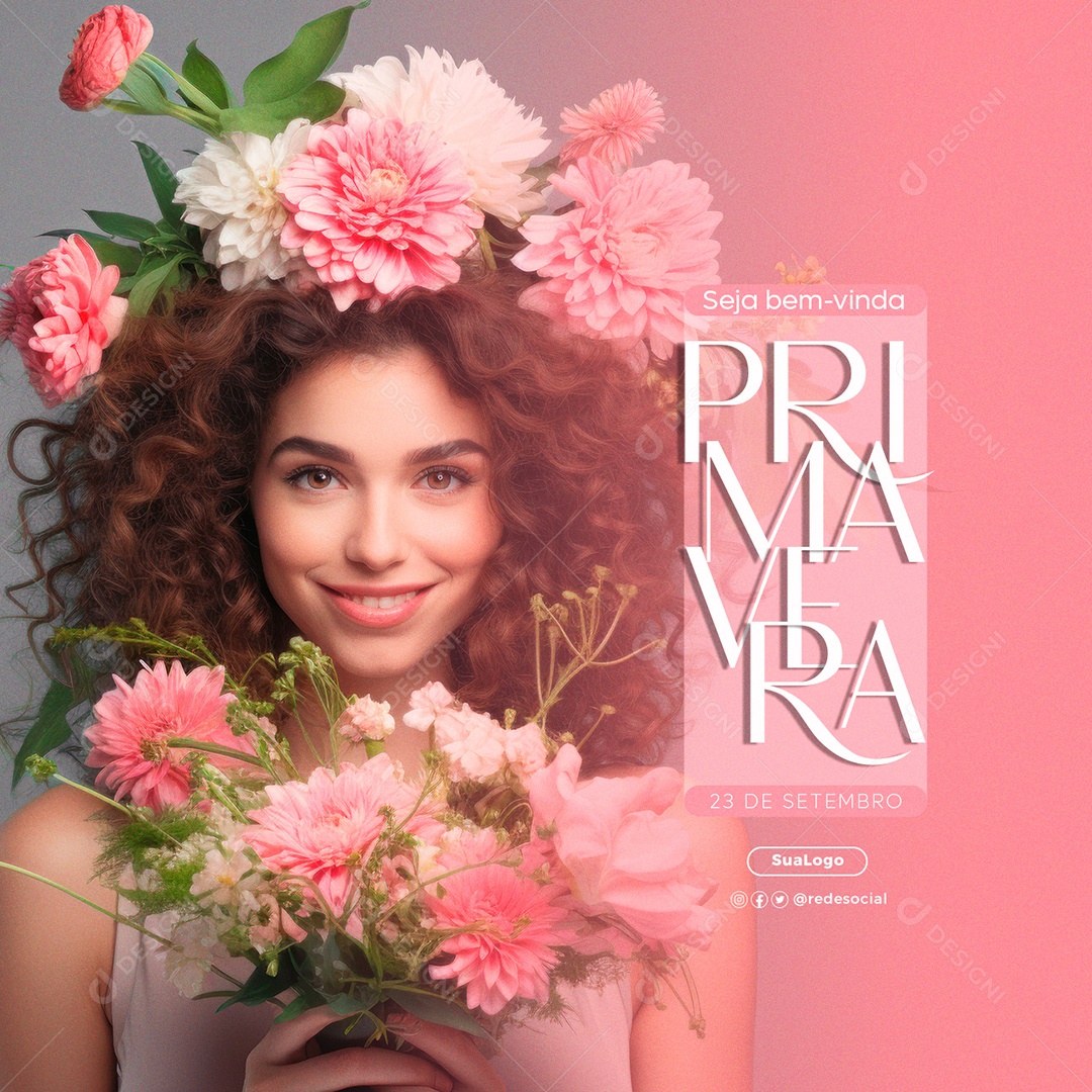 Seja Bem Vinda Primavera 23 De Setembro Social Media PSD Editável