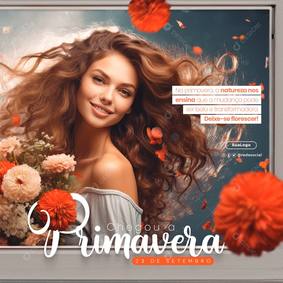 Chegou a Primavera Natureza Social Media PSD Editável