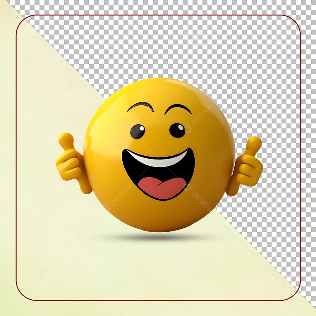 Emoji Sorrindo Elemento 3D para Composição PSD