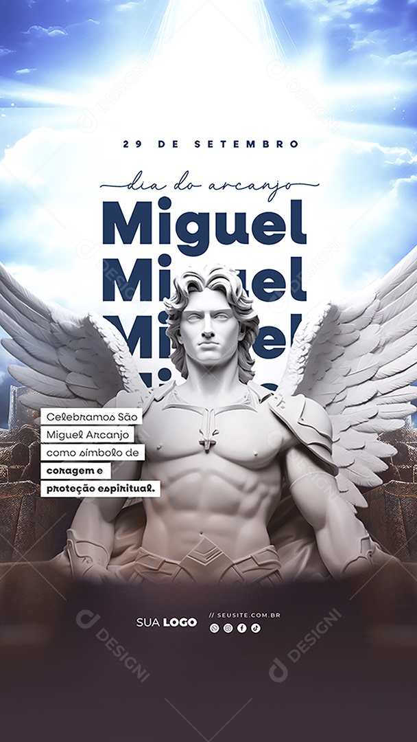 Story Dia de Arcanjo Miguel 29 de Setembro Social Media PSD Editável