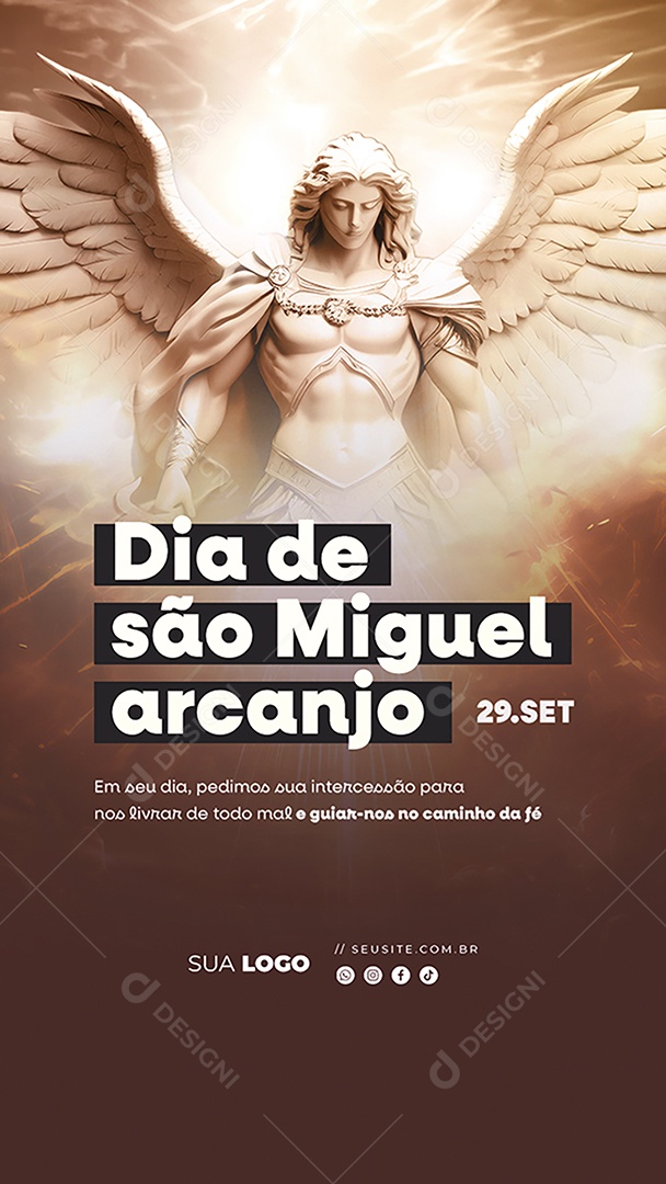 Story Dia de São Miguel Arcanjo 29 de Setembro Social Media PSD Editável