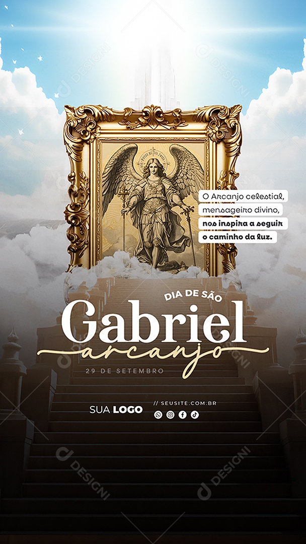 Story Dia de são Gabriel 29 de Setembro Social Media PSD Editável