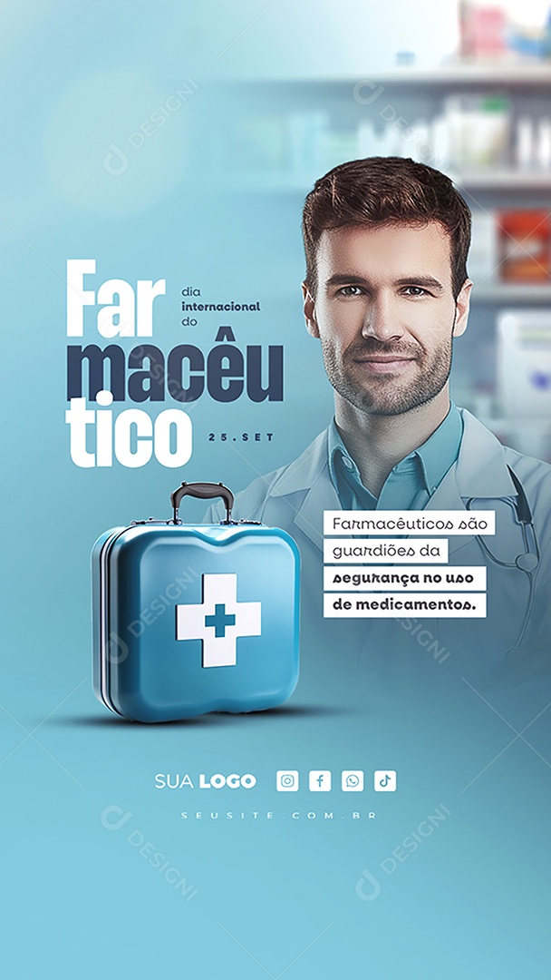Story Dia Internacional Do Farmacêutico 25 de Setembro Social Media PSD Editável