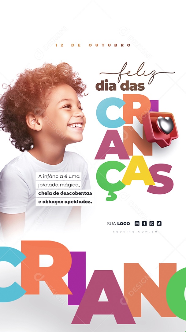 Story Feliz Dia das Crianças 12 de Outubro Social Media PSD Editável