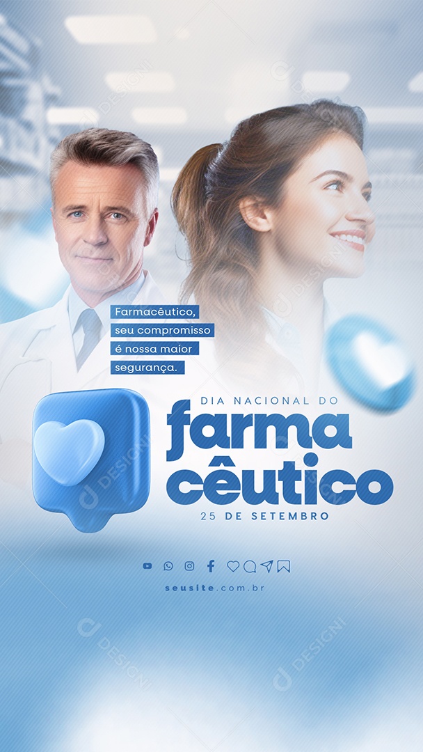Story Dia Nacional Do Farmacêutico 25 de Setembro Social Media PSD Editável