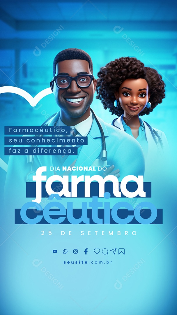 Story Dia Nacional Do Farmacêutico 25 de Setembro Social Media PSD Editável