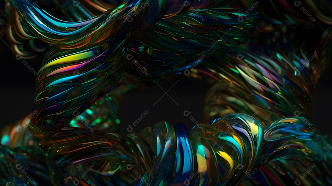 Fundo de quadro inteiro sem emendas, com matéria vítrea colorida transparente e retorcida