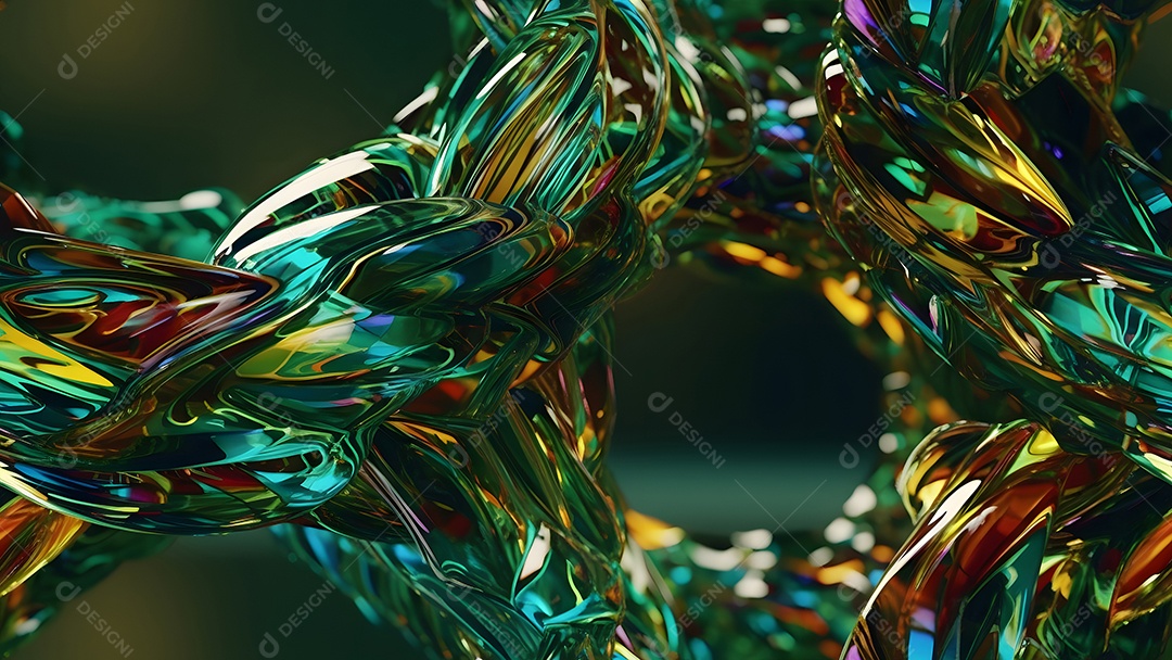 Fundo de quadro inteiro sem emendas, com matéria vítrea colorida transparente e retorcida