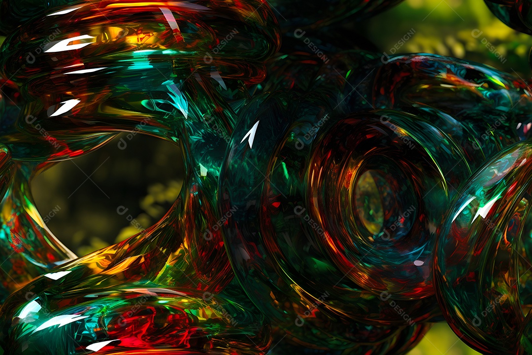 Fundo de quadro inteiro sem emendas, com matéria vítrea colorida transparente e retorcida