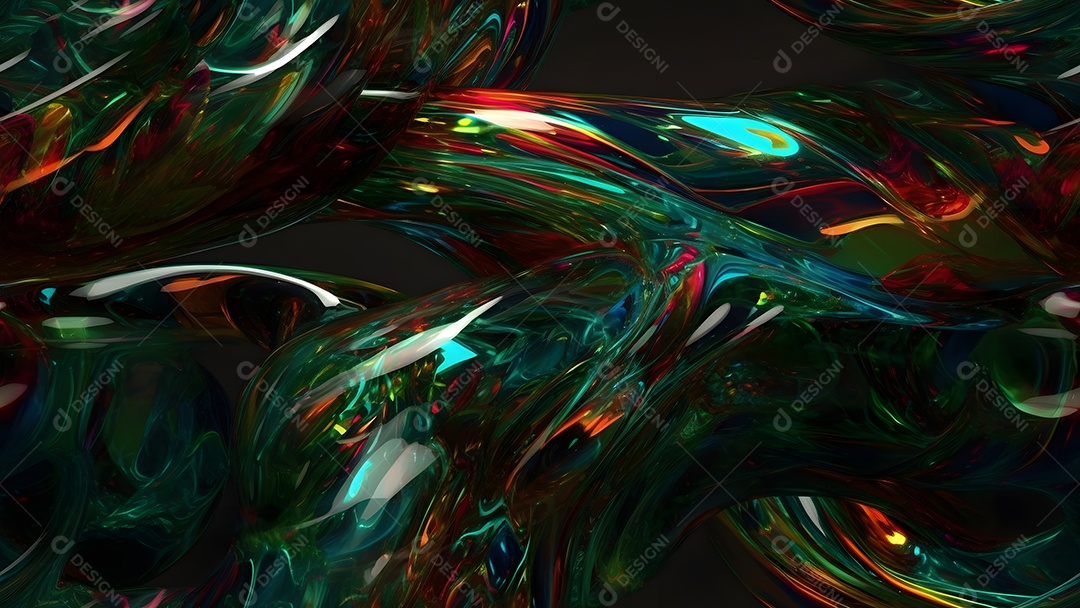 Fundo de quadro inteiro sem emendas, com matéria vítrea colorida transparente e retorcida