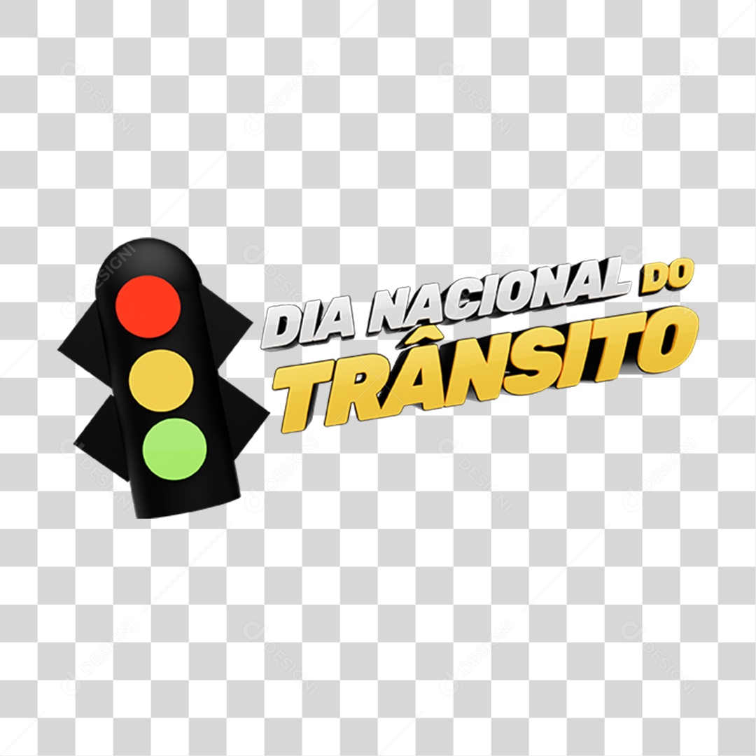 Selo 3D Dia Nacional do Trânsito PNG Transparente