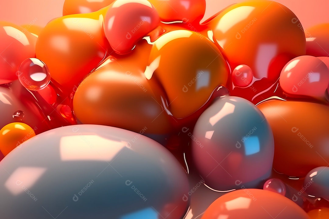 Composição minimalista abstrata com bolas brilhantes sobre fundo retangular de formas limpas.