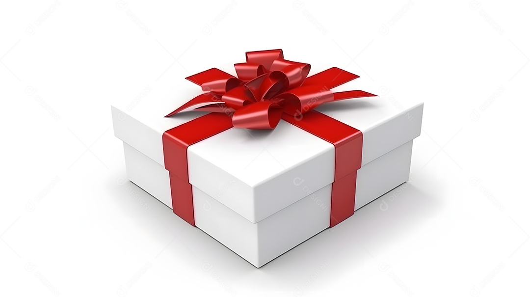 Uma caixa de presente amarela em papel de embrulho artesanal e fita de cetim com laço amarelo sobre fundo branco, limpo e plano