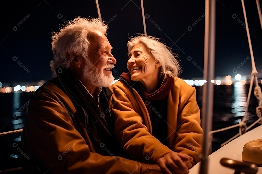 Lindo casal de idosos se divertindo