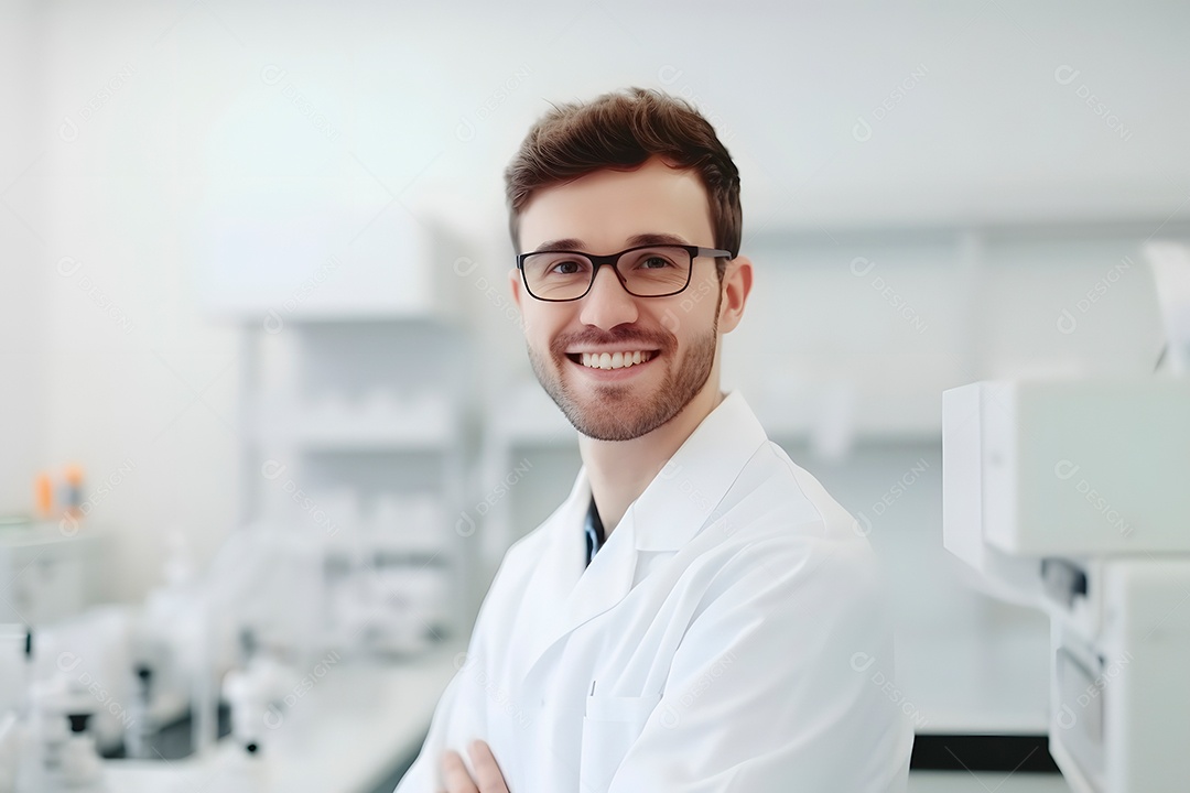 Homem jovem farmacêutico em uma sala