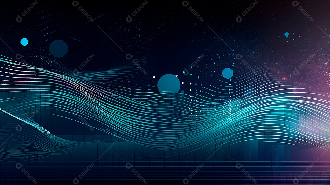 Dados digitais gráficos abstratos em fundo escuro.