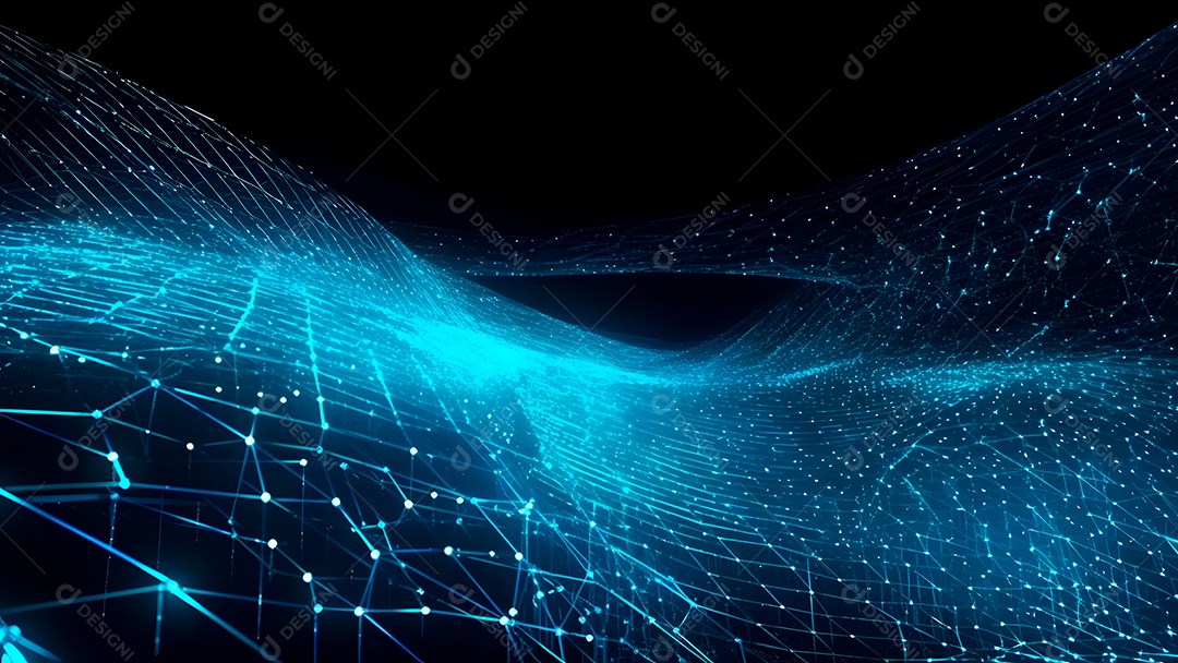 Dados digitais gráficos abstratos em fundo escuro.