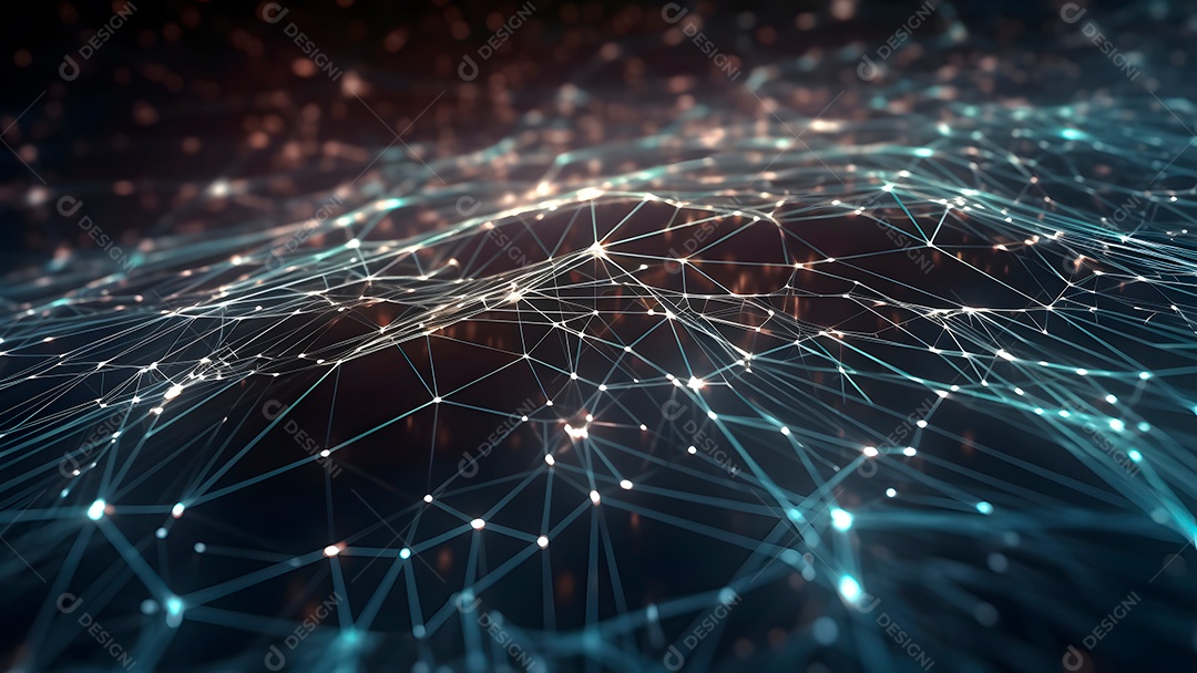 Dados digitais gráficos abstratos em fundo escuro.