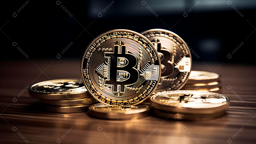 Bitcoin brilha em um laptop em frente a um gráfico de preços