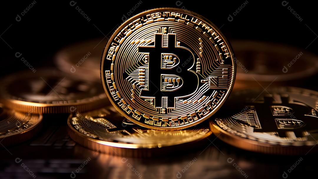 Bitcoin brilha em um laptop em frente a um gráfico de preços