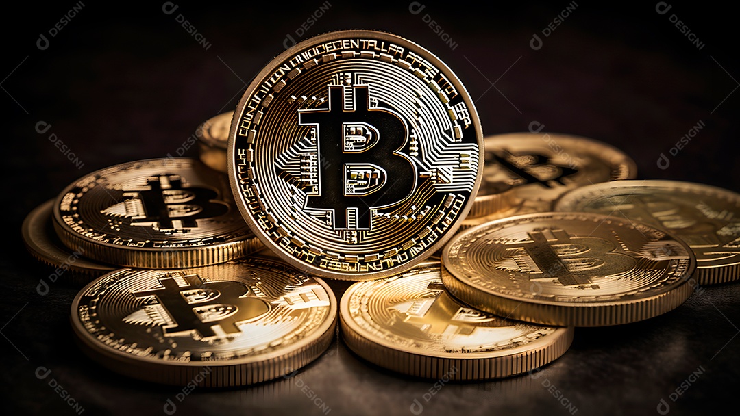 Bitcoin brilha em um laptop em frente a um gráfico de preços