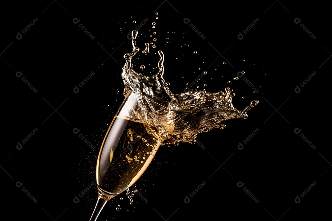 Taça de vidro sobre fundo isolado