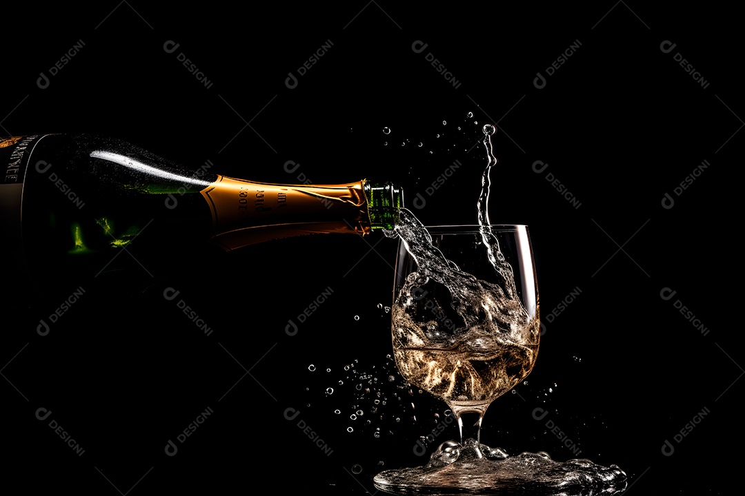 Garrafa de bebida em uma mesa