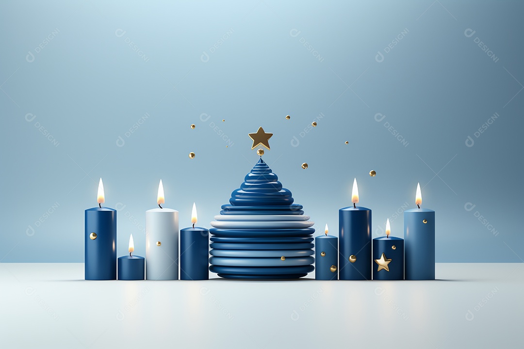 Feliz feriado de celebração de hanukkah, festival judaico de fundo de luzes para convite de cartão estilo mínimo