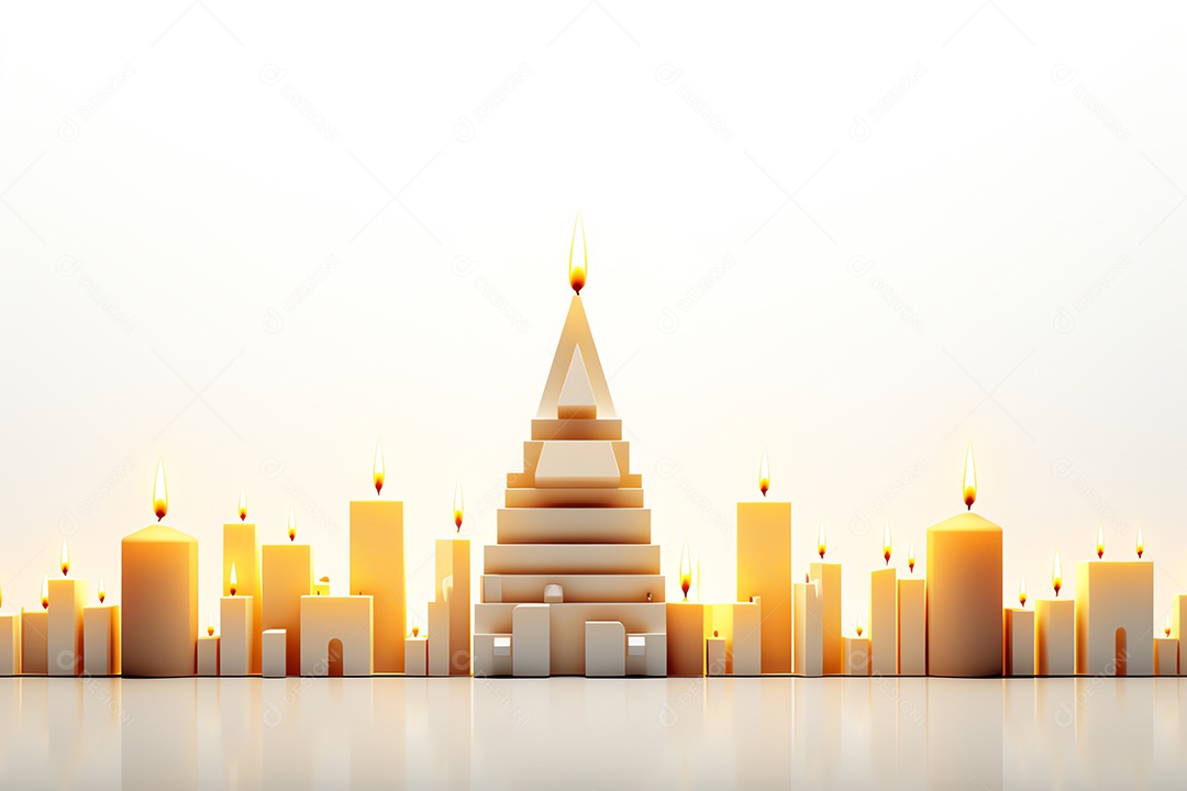 Feliz feriado de celebração de hanukkah, festival judaico de fundo de luzes para convite de cartão estilo mínimo