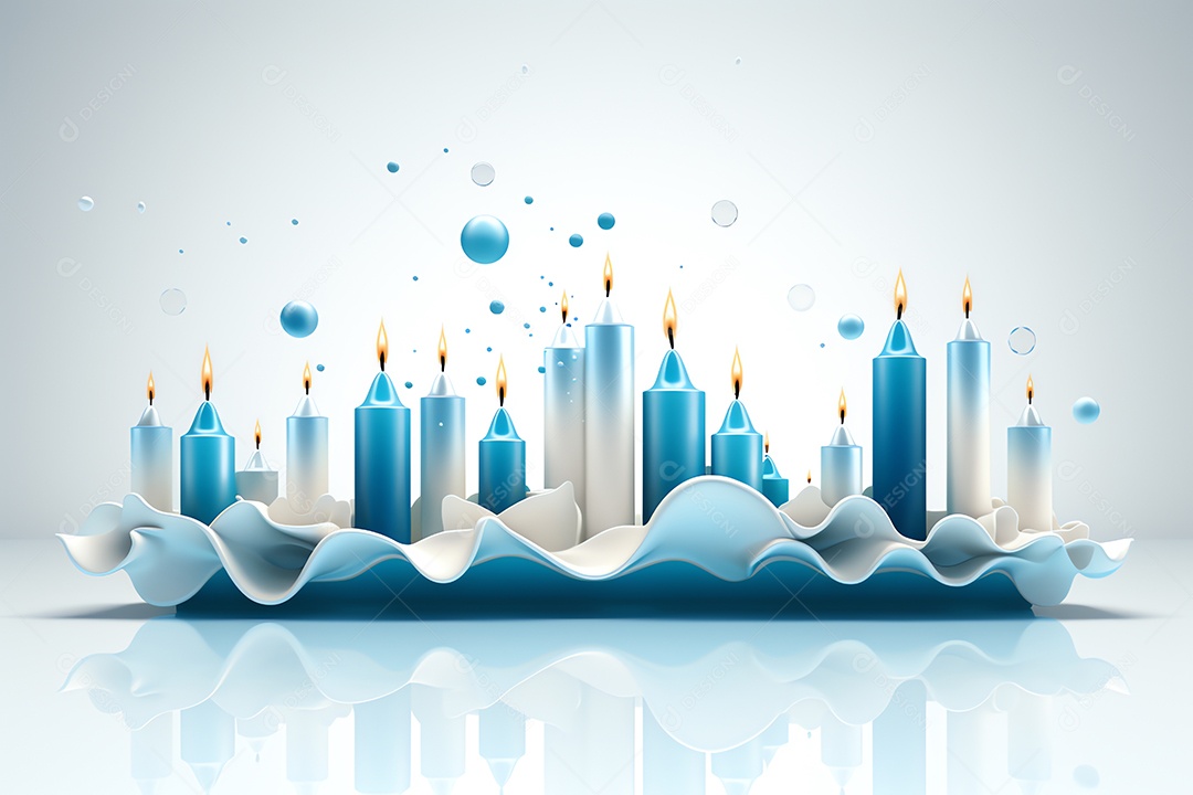 Feliz feriado de celebração de hanukkah, festival judaico de fundo de luzes para convite de cartão estilo mínimo