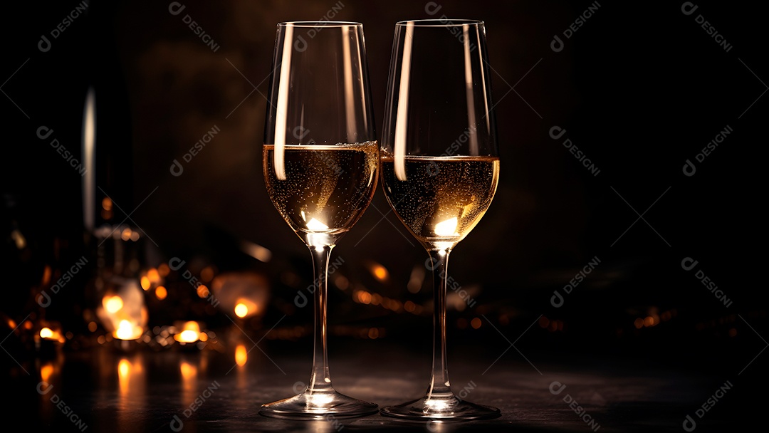 Taças de vidro sobre fundo isolado