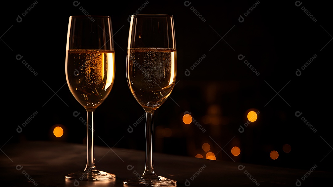 Taças de vidro sobre fundo isolado