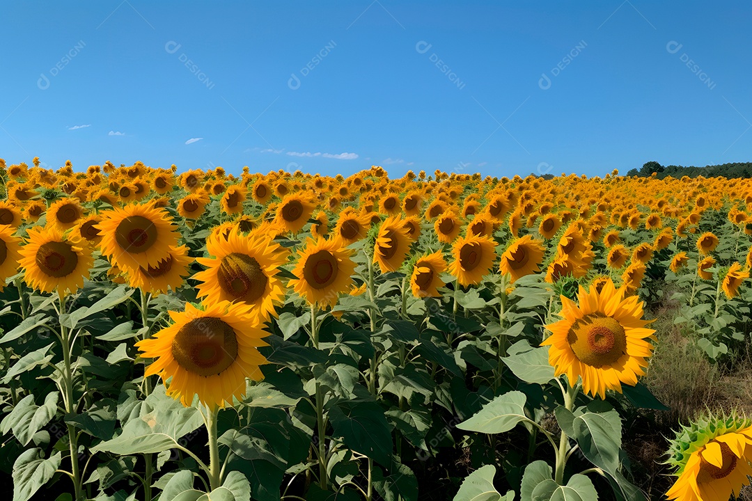 Lindas Girassóis em um campo
