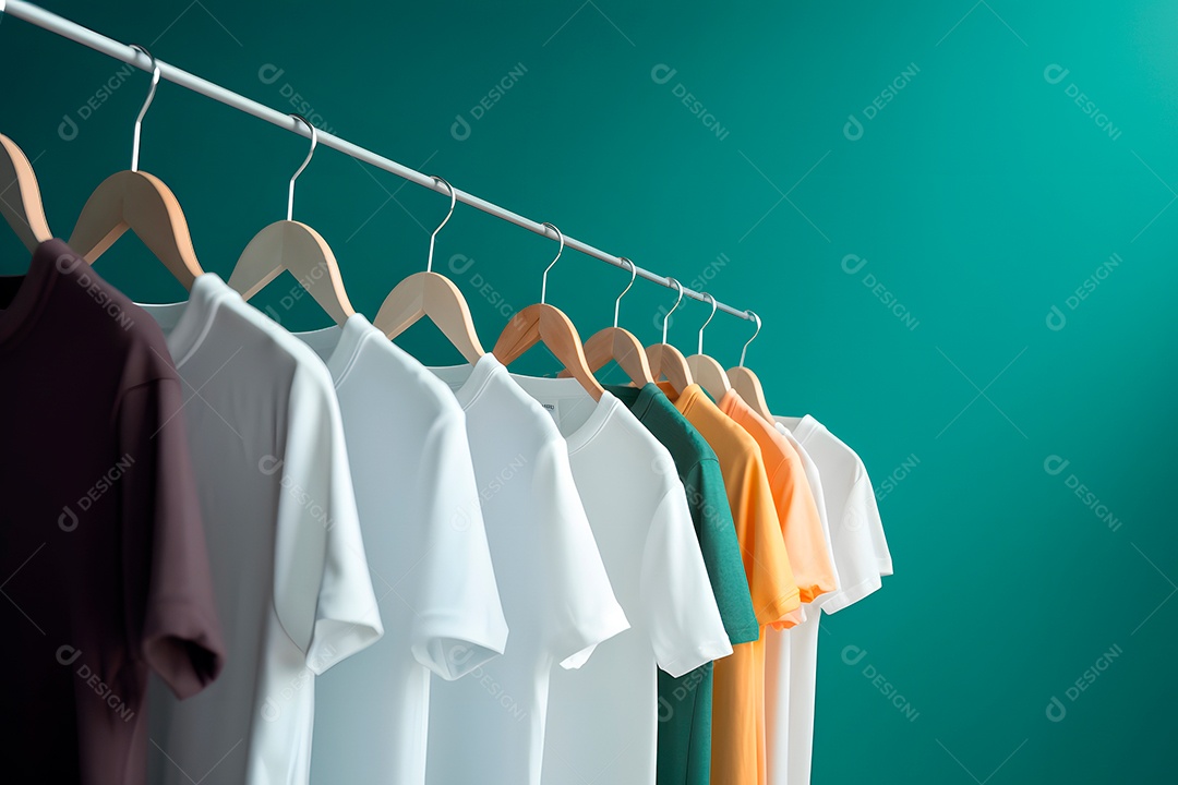 Camisetas sem estampas em cabide