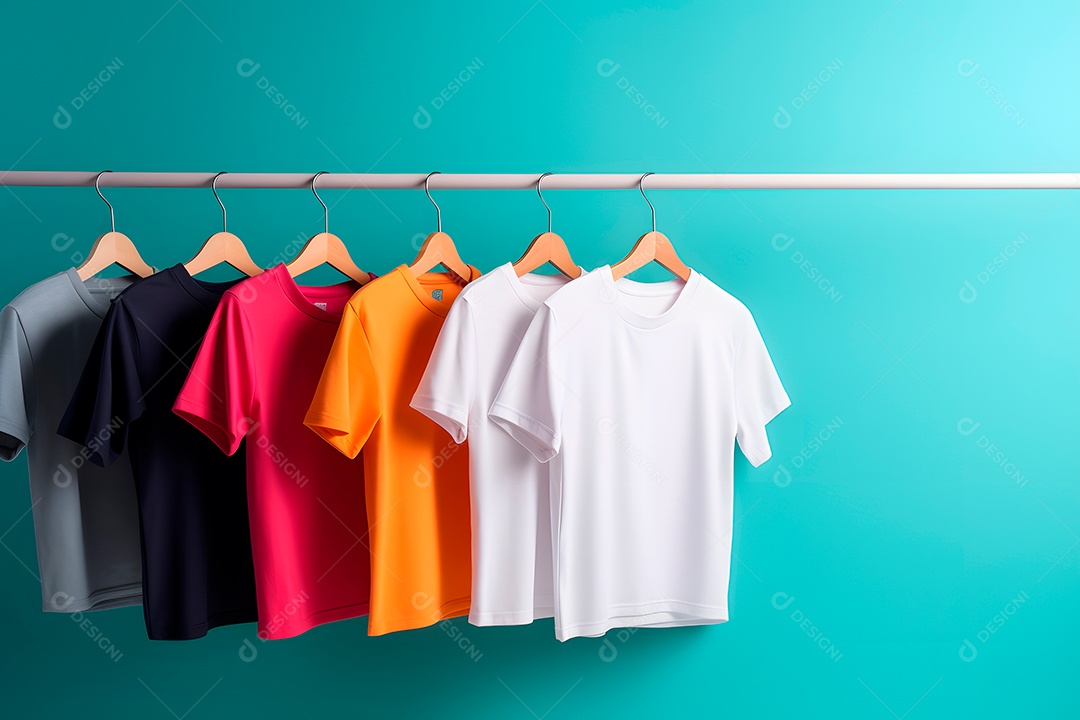 Camisetas sem estampas em cabide