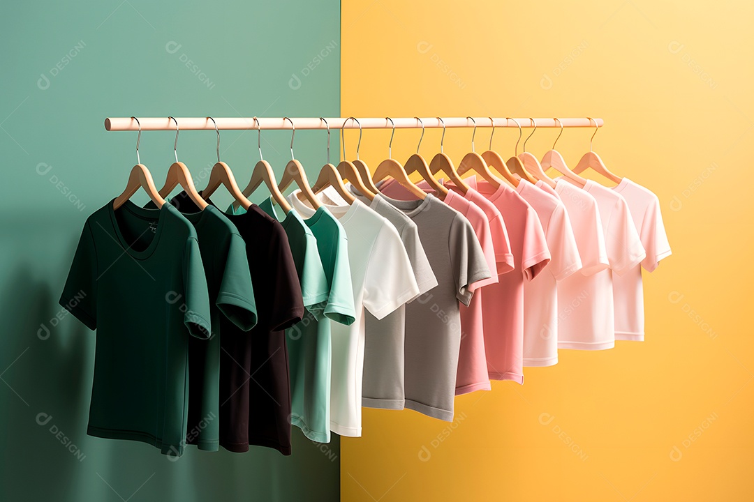 Camisetas sem estampas em cabide