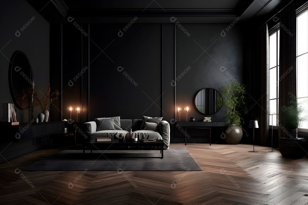 Retrato realista de uma linda interior de casa