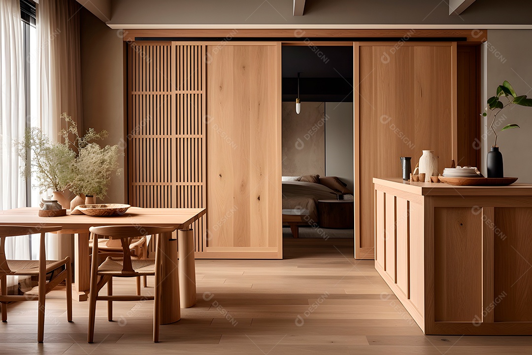 Retrato realista de uma linda interior de casa