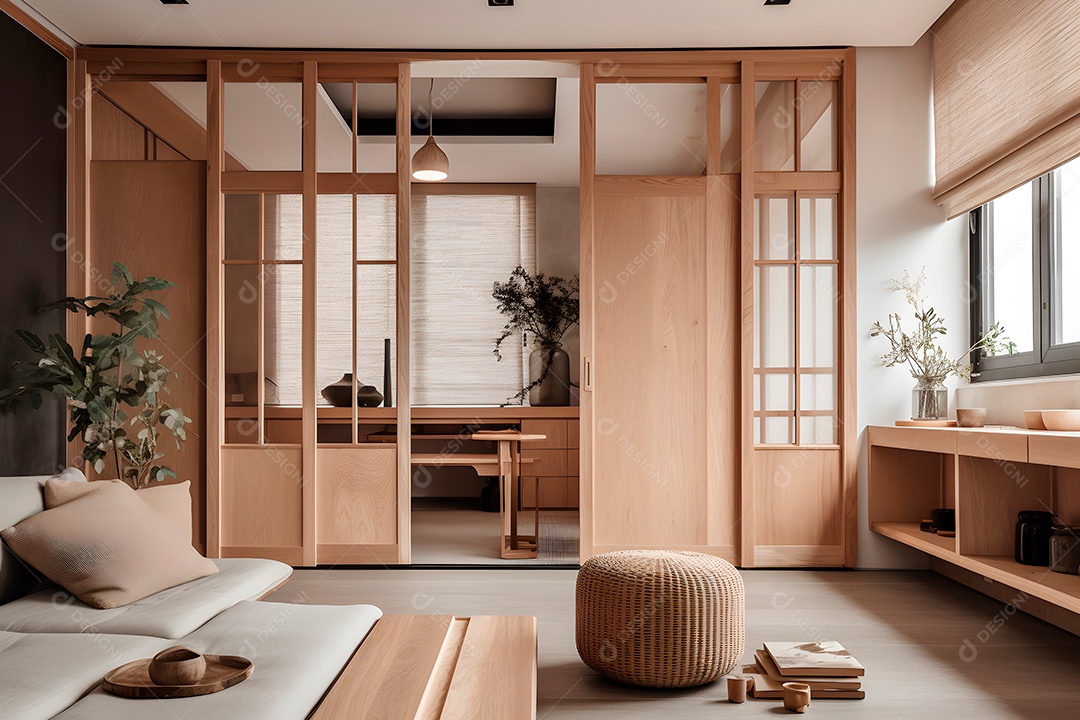 Retrato realista de uma linda interior de casa