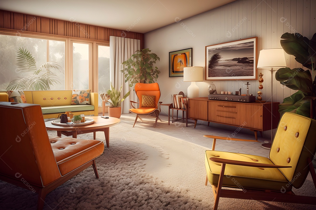 Retrato realista de uma linda interior de casa