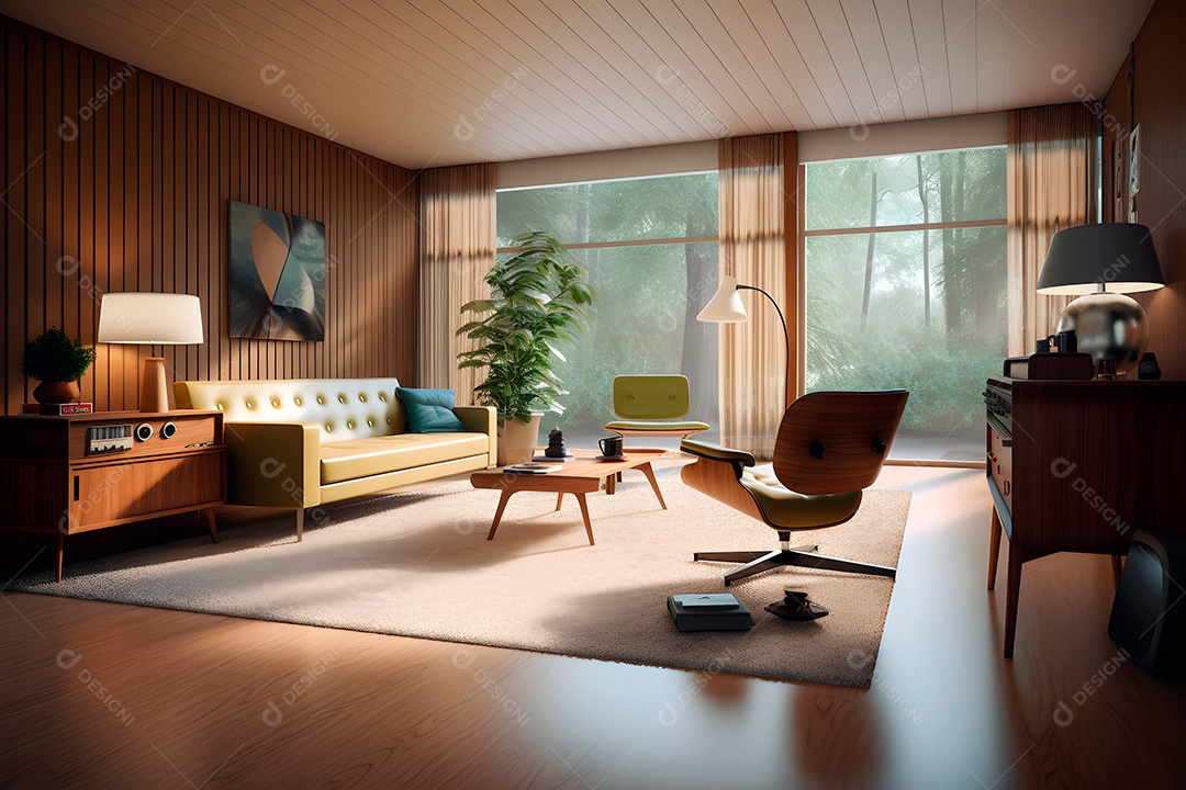 Retrato realista de uma linda interior de casa