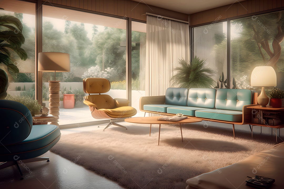 Retrato realista de uma linda interior de casa