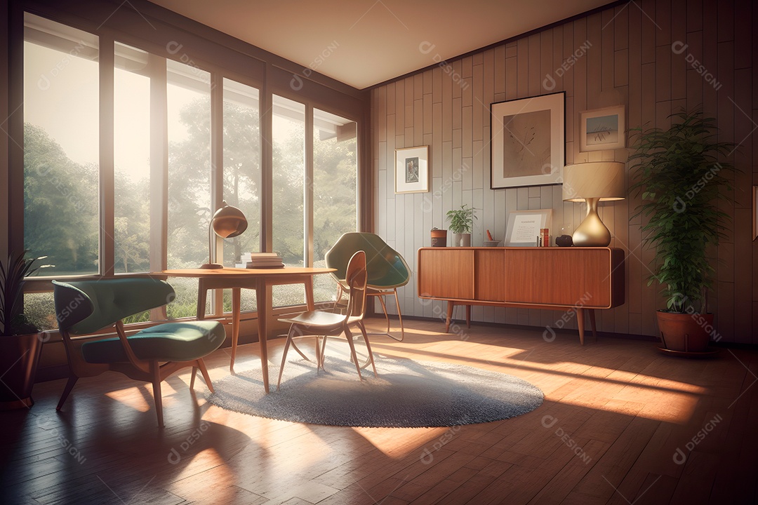 Retrato realista de uma linda interior de casa